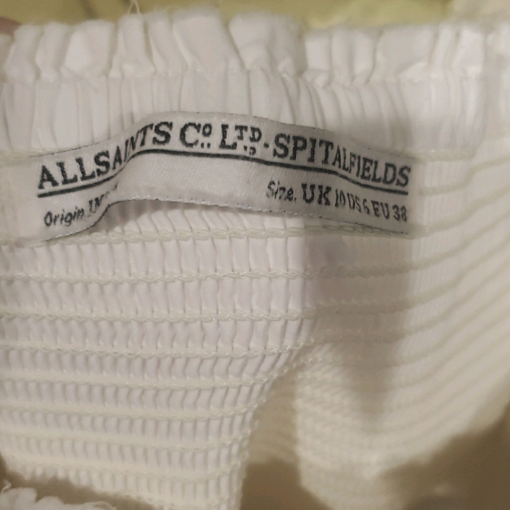 allsaints spitalfields white cotton eyelet sundress size 6 - Picture 2 of 7